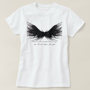 Camiseta Vícios Abstratos Asas Pretas Arte de Tinta Álcool