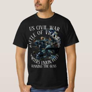 CAMISETA VICKSBURG GUERRA CIVIL DOS EUA FROTA DA UNIÃO DE P