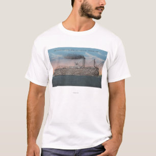 Camiseta Vicksburg, MS - vista do barco com o algodão a