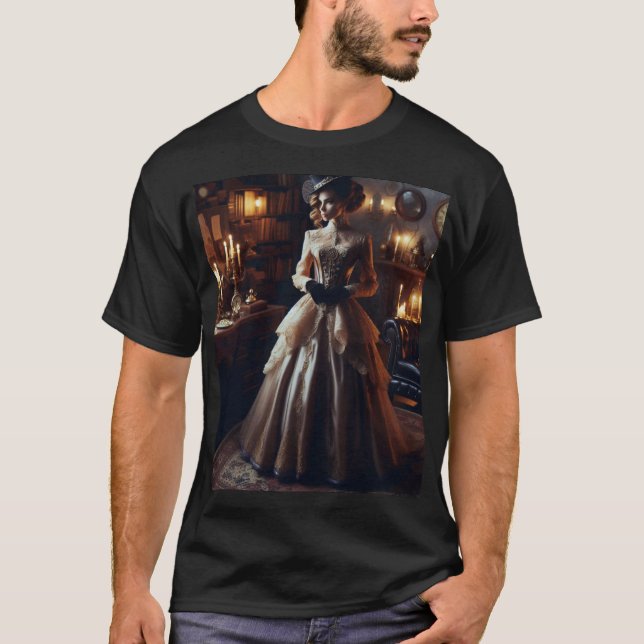 Camiseta Victorian Vintage Mysterious Elegant Woman (Frente)