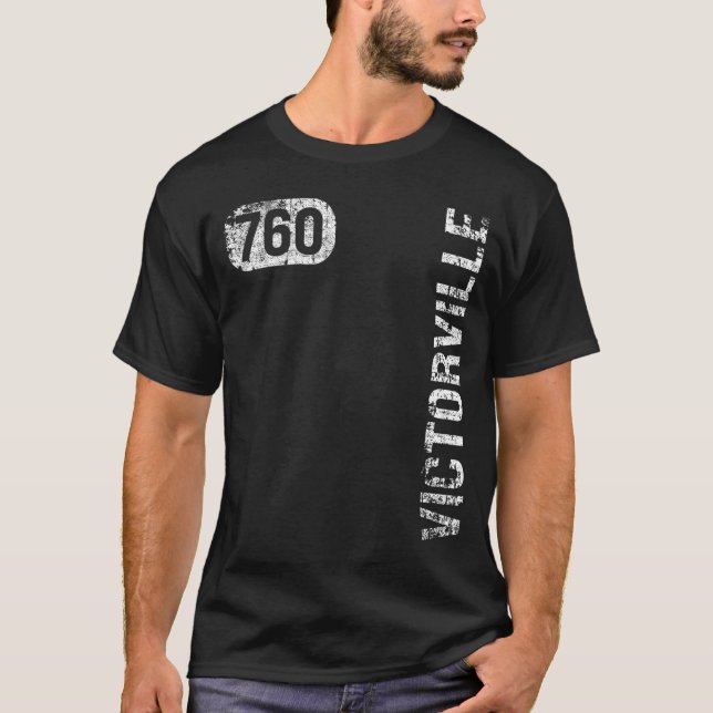 Camiseta Victorville California 760 Area Code Retro (Frente)