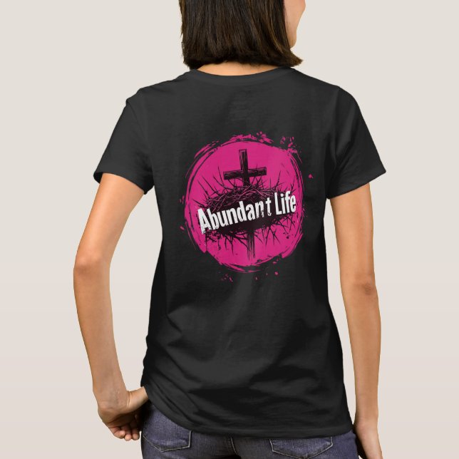 Camiseta Vida Abundante Cruzada e Coroa (Trás) (Verso)