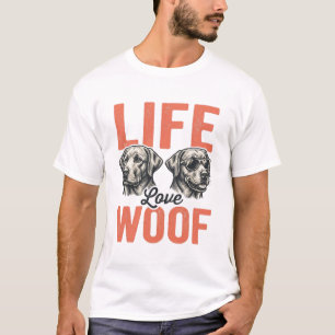 Camiseta Vida Antiga Amor Latido Cão Design Gráfico_1