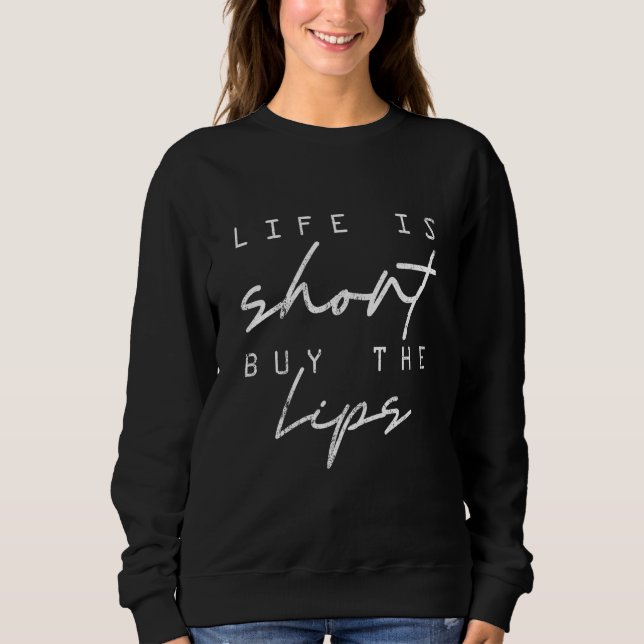Camiseta Vida Antiga É Curta Compre o Preenchedor de Lábios (Frente)