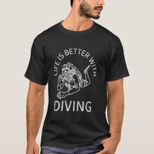Camiseta Vida Antiga É Melhor Com Amante De Mergulho Ret