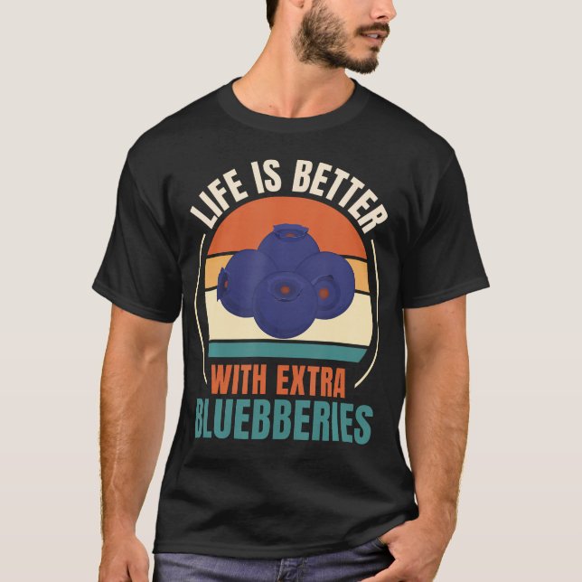 Camiseta Vida Antiga É Melhor Com Frutas Mirtilo Extra Frui (Frente)
