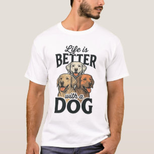 Camiseta Vida Antiga É Melhor Com um Cão Desenho Vetorial_1