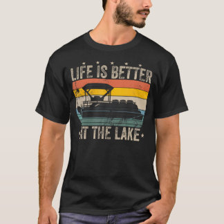 Camiseta Vida Antiga É Melhor No Lago Retro Barco P