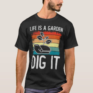 Camiseta Vida Antiga é um Jardim Cave É Plantas Jardinagem