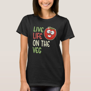 Camiseta Vida Ao Vivo No Veg Vegetable Tomato Vegan Lifest