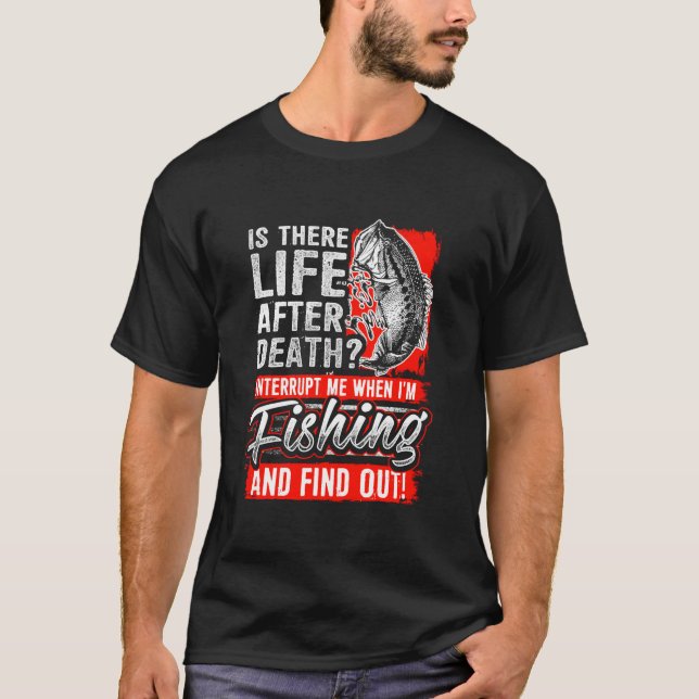 Camiseta VIDA APÓS A MORTE piada de Pesca cardápio de pesca (Frente)