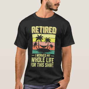 Camiseta Vida Aposentada Pôr do Sol Tropical Palmeira Rede