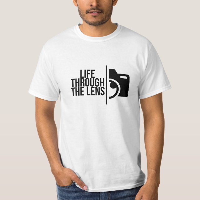 Camiseta Vida através da lente - Citação da Fotografia Cria (Frente)