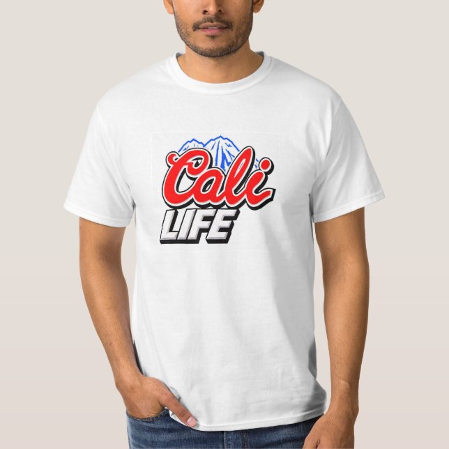 Camiseta Vida Califórnia de Cali crescida (Frente)