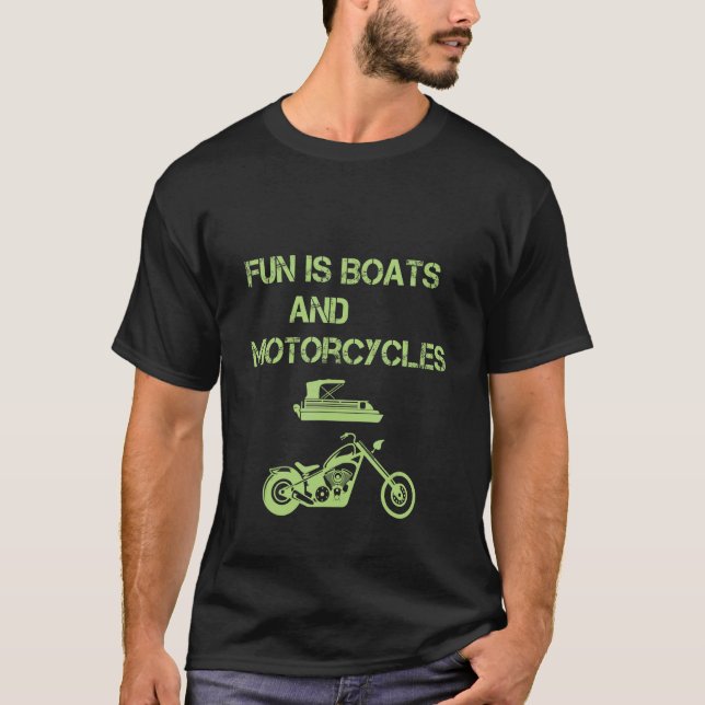 Camiseta vida com barcos e motociclos (Frente)