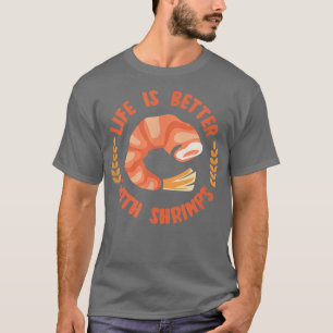 Camiseta Vida com Camarões Marinheiros cozinheiros cozinhan