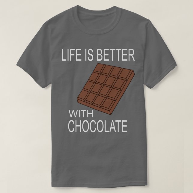 Camiseta Vida com chocolate com sabor delicioso (Frente do Design)