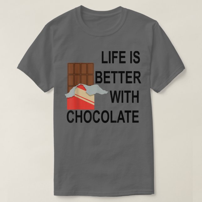 Camiseta Vida com chocolate comendo doces deliciosos (Frente do Design)