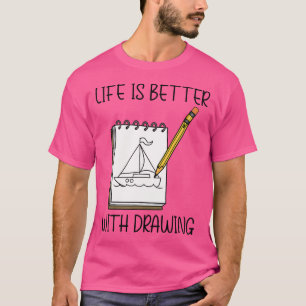 Camiseta Vida Com Ilustrador de Desenho Pintura