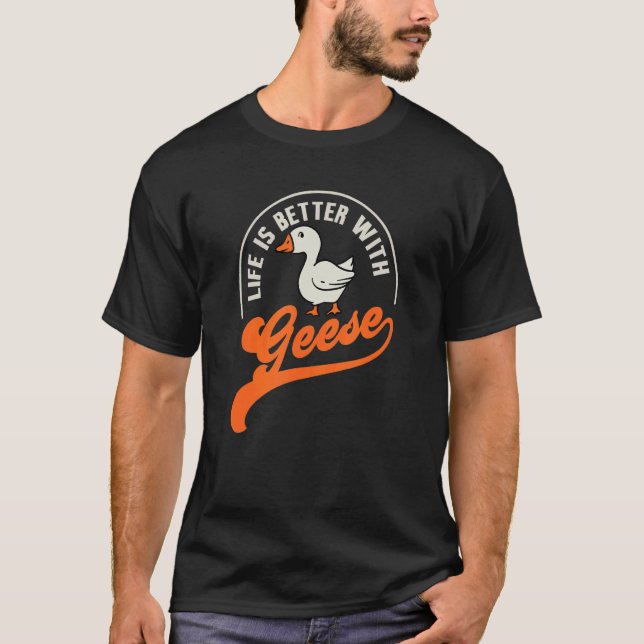 Camiseta Vida com o ganso de pássaros selvagens da Natureza (Frente)