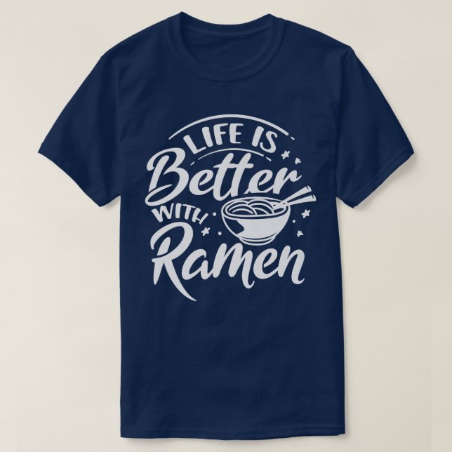 Camiseta Vida com Ramen Ironic Dizendo Comida Japão 803 (Frente do Design)