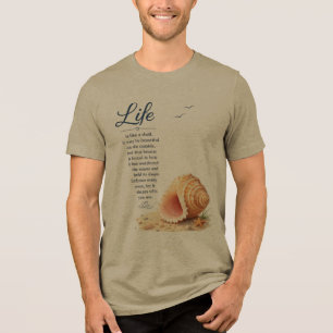 Camiseta Vida Como Concha Inspirador Homem Costeiro