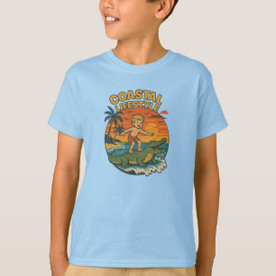 Camiseta Vida Costeira Surf Aligator Retro FL Praia de Surf