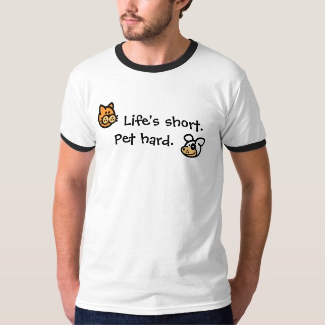 Camiseta Vida curta. , Pet trabalhos forçados (Frente)