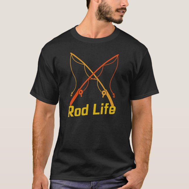 Camiseta Vida da Vara de Pesca Design Divertido de Pesca |  (Frente)