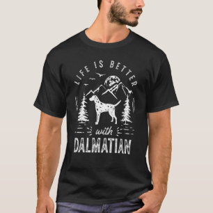 Camiseta Vida Dalmática Melhor Cão Pai Mãe