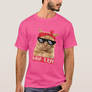 Camiseta Vida de Abraço Gatinho Gato Bandido Gansta Engraça