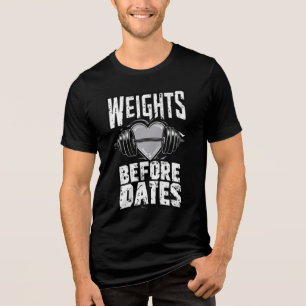 Camiseta Vida de academia treino de fitness Pesos Antes dos
