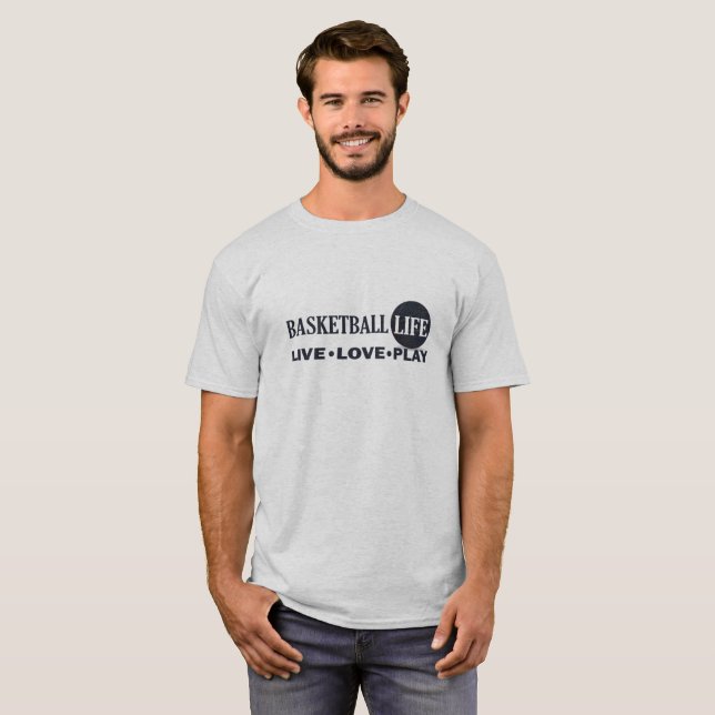 Camiseta Vida de amor ao vivo, vida de basquete (Frente Completa)