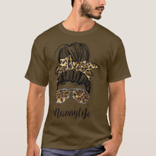 Camiseta Vida de Babá Elegante Coque de Cabelo Desgrenhado 