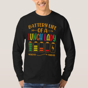 Camiseta Vida de Bateria de uma Senhora do Almoço Escolar V