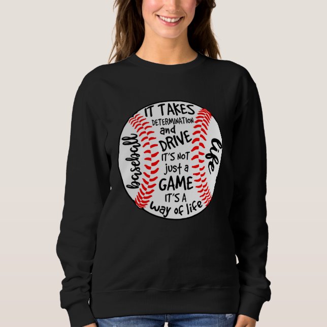 Camiseta VIDA DE BEISBOL Exige determinação e impulso (Frente)