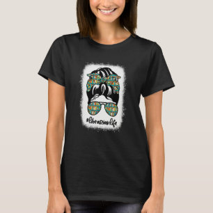 Camiseta Vida de Bibliotecário Cabelo Desarrumado Leopardo