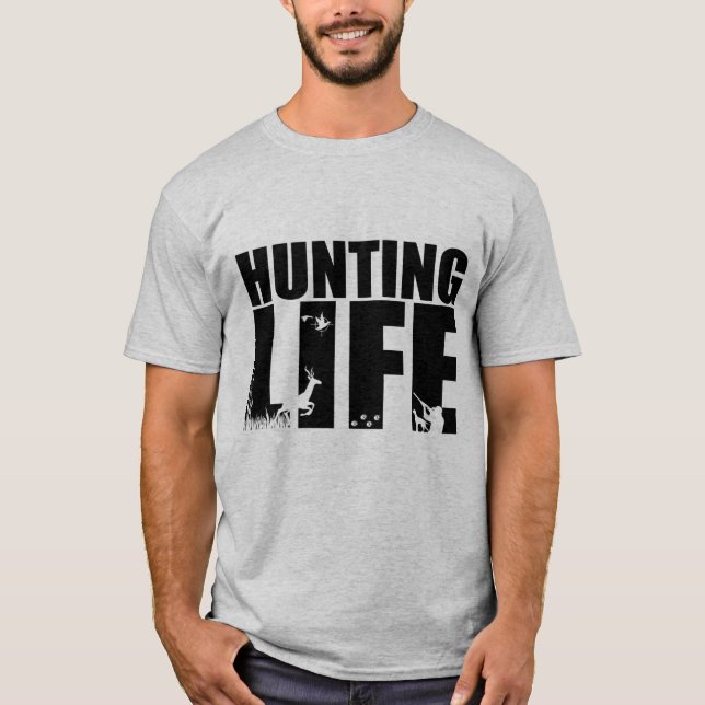 Camiseta Vida de caça dos homens (Frente)