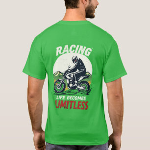 Camiseta Vida de Corrida se Torna Sem Limites Motociclista