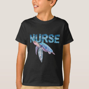 Camiseta Vida de Enfermagem Tartaruga Marinha T Em Aquarela