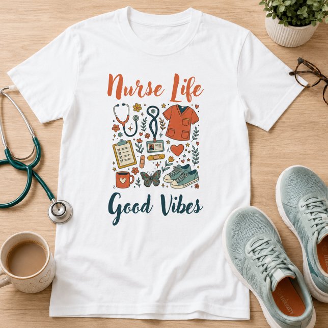 Camiseta Vida de Enfermeira (Nursing themed shirt for your favorite RN nurse. Fun graduation gift for nursing student. Medical)