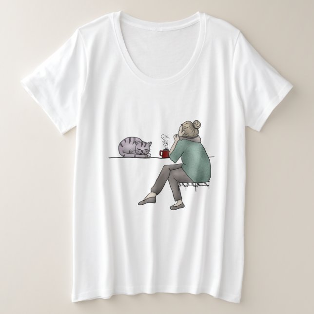 Camiseta Vida de gato (Frente do Design)