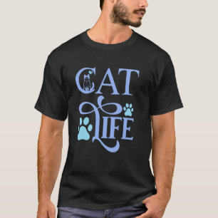 Camiseta Vida de Gato Kitty Amante Divertido Amigo Felino G
