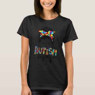 Camiseta Vida de Mãe Autista Coque Desarrumado Óculos de So