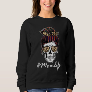 Camiseta Vida de Mãe Caveira de Leopardo Feminina Coque Des