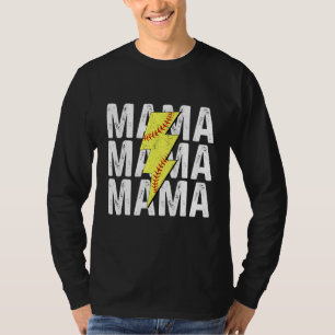 Camiseta Vida de Mãe de Beisebol Softbol Dia de Jogo Mamãe
