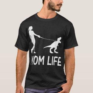 Camiseta Vida de Mãe de Cachorro Dinossauro Dino Mamãe Dia