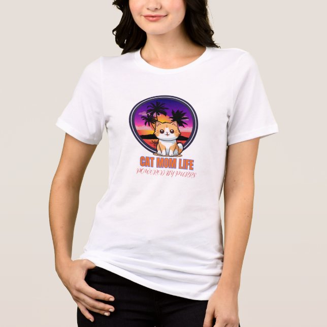 Camiseta Vida de Mãe de Gato engraçada (Frente)