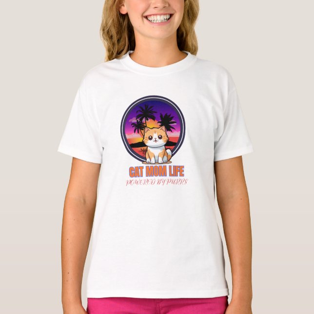 Camiseta Vida de Mãe de Gato engraçada (Frente)