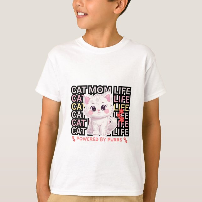 Camiseta Vida de Mãe de Gato engraçada (Frente)